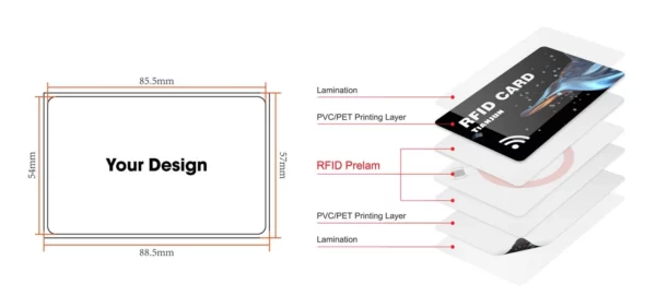 Dimensions standard ISO de la carte RFID 125 kHz