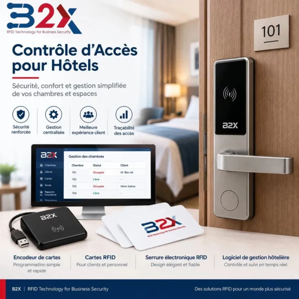 Système de contrôle d’accès hôtel RFID en Tunisie – B2X