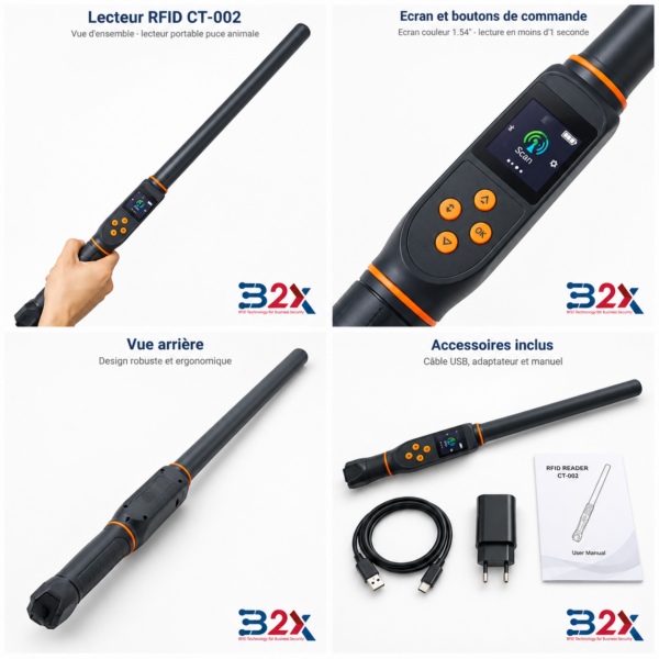 Lecteur RFID Puce Électronique Animale CT-002